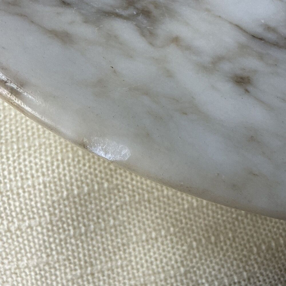 Vintage Italian Marble Pedestal Fruit Bowl Centerpiece 9.5”X 2.75” - Picture 7 of 11